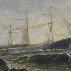 Oil on Canvas “Sailing Ship in Rough Waters”