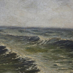 Oil on Canvas “Sailing Ship in Rough Waters”