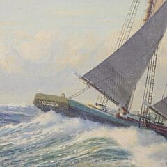 Josef M. Arentz Oil on Artist Board “Sailing on the High Seas”