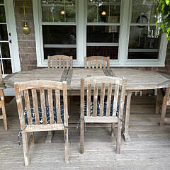 5-5044 Teak Dining Table and Six Chairs A IMG_1539