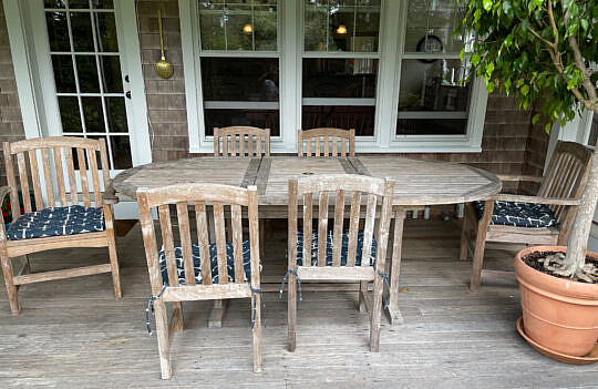 5-5044 Teak Dining Table and Six Chairs A IMG_1539