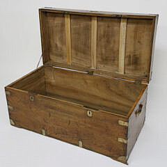 Chinese Export Camphor Wood and Brass Bound Partner’s Trunk, 19th Century