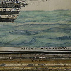 John Krueger Watercolor on Paper “Portrait of an American Gunboat”