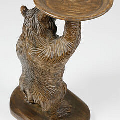 Vintage Black Forest Style Carved Wood Bear Cocktail Table