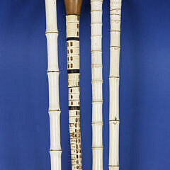 Group of Four 19th Century Carved Antique Bone and Vertebrae Walking Sticks