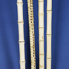 Group of Four 19th Century Carved Antique Bone and Vertebrae Walking Sticks