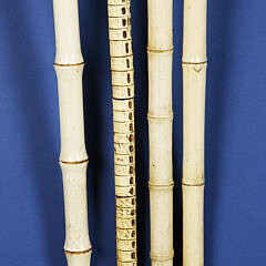 Group of Four 19th Century Carved Antique Bone and Vertebrae Walking Sticks