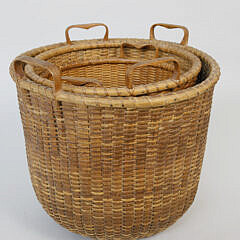 Rare Nesting Set of 3 Jose Formoso Reyes Nantucket Waste Baskets, circa 1959