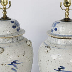 Pair of Contemporary Chinese Canton Style Temple Jar Lamps