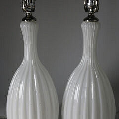 101 Pair of Contemporary Milk Glass Lamps A_MG_8284