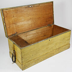 19th Century Yellow Painted Sea Chest