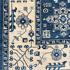 Hand Knotted Wool Blue Peshawar Oriental Carpet