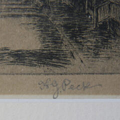 Anna Gladys Peck Etching “Orange St., Nantucket”