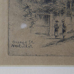 Anna Gladys Peck Etching “Orange St., Nantucket”