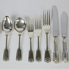 124 Piece Osborne Sheffield Silver Plate Flatware Service