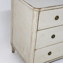 Swedish Gustavian Lime Washed Three Drawer Chest, 19th Century