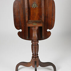 American Mahogany Tilt Top Candle Stand, 19th Century