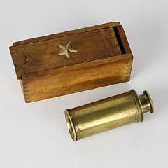 Petite 2-Draw Brass Spyglass in Fitted Box, 19th Century