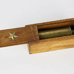 Petite 2-Draw Brass Spyglass in Fitted Box, 19th Century