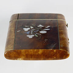 19th Century Mother of Pearl Inlaid Tortoiseshell Card Case