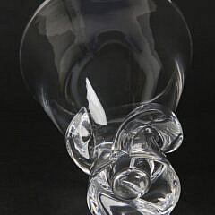 Signed Steuben Clear Crystal Vase With Twist Base