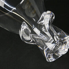 Signed Steuben Clear Crystal Vase With Twist Base