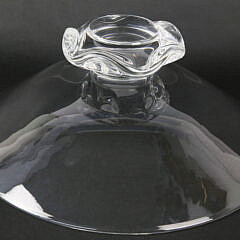 Signed Steuben Clear Crystal Bowl with Shaped Pedestal Base