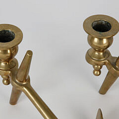 Pair of Tabletop Brass Anchor Candlesticks