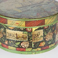 Vintage Tony Sarg Round Covered Paper Wrapped Box