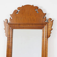 Eldred Wheeler Chippendale Style Tiger Maple Mirror