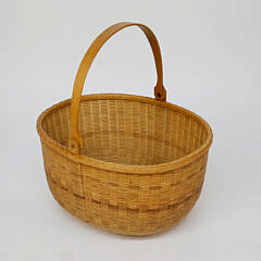 Arthur R. Martin Handcrafted Oval Swing Handle Nantucket Basket