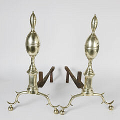 1800-54 Pr of Brass Andirons A_MG_9347