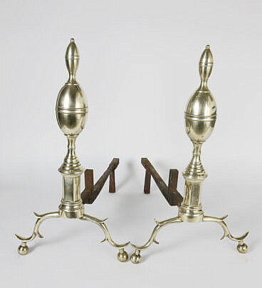 1800-54 Pr of Brass Andirons A_MG_9347