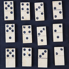 Boxed Set of Antique Whalebone Dominoes