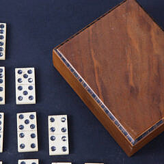 Boxed Set of Antique Whalebone Dominoes