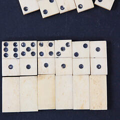 Boxed Set of Antique Whalebone Dominoes