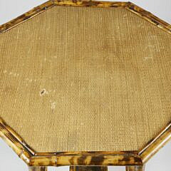 Bamboo Octagonal Table with Rattan Top Surface