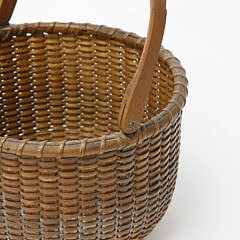 Sherwin P. Boyer Nantucket Round Swing Handle Basket, circa 1950s