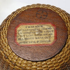 Sherwin P. Boyer Nantucket Round Swing Handle Basket, circa 1950s