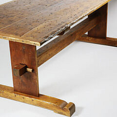 Vintage Pine 2-Board Top Trestle Dining Table