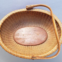 Vintage Oval Swing Handle Nantucket Basket