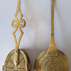 19th Century Brass Chestnut Roaster and Skimmer