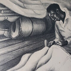 Ruth Starr Rose “Sail Maker” Black and White Lithograph, circa 1935