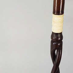 Antique Whalebone and Open Twist Rosewood Cane