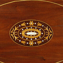 Vintage Inlaid Mahogany and Silver Plated Serving Tray