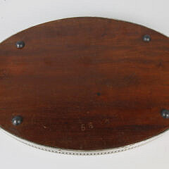 Vintage Inlaid Mahogany and Silver Plated Serving Tray