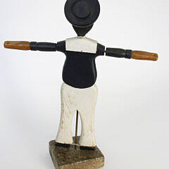 Nantucket Sailor Boy Whirligig on Stone Pedestal Base