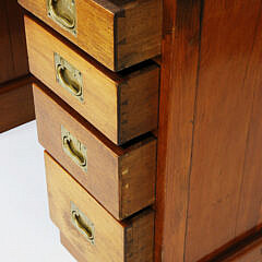 Teak and Mahogany Ship’s Cabin Desk and Chair