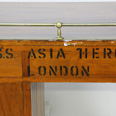 Teak and Mahogany Ship’s Cabin Desk and Chair