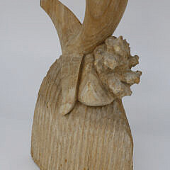 Contemporary Carved Wood Dolphin Sculpture